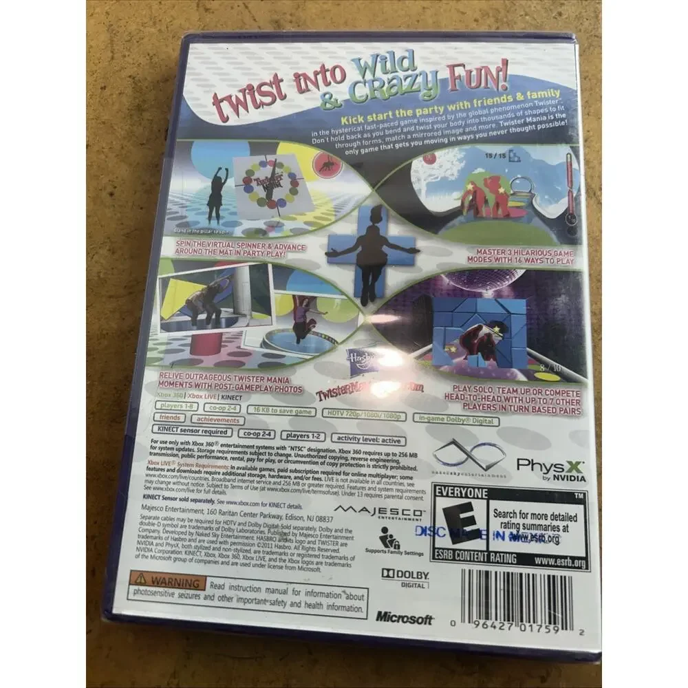 4 Game Xbox 360 Bundle Lot Deca Sports Freedom Twister Mania Kinect Adventures
